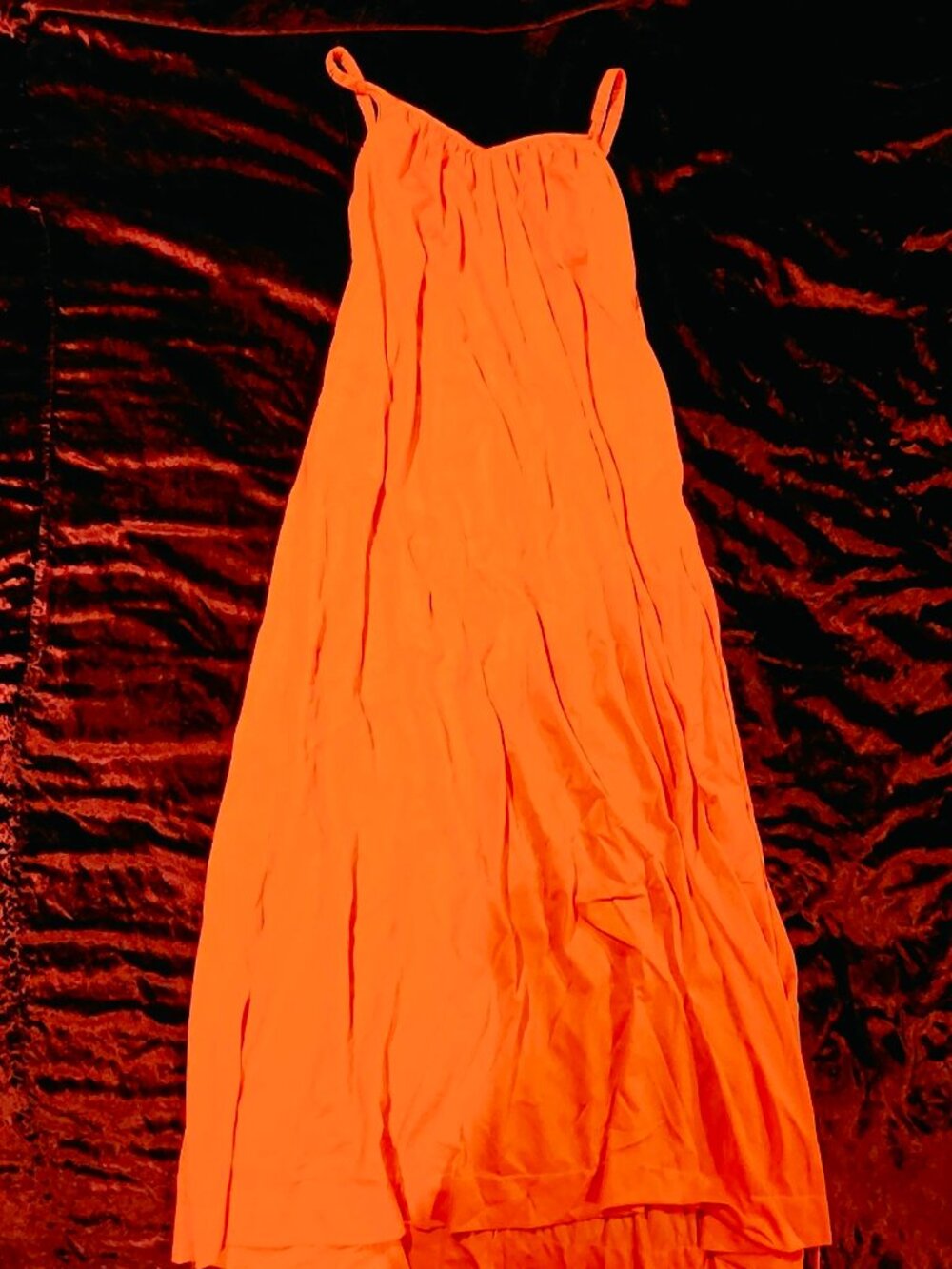 Vintage 60s 70s Vanity Fair Orange Maxi Nightgown Slip Dress